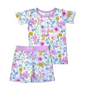 Little Sleepies 2T Bella Blooms Short Sleeve & Shorts PJs